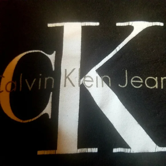 Original Vintage 90s Black Calvin Klein Jeans logo Tee - Picture 3 of 9